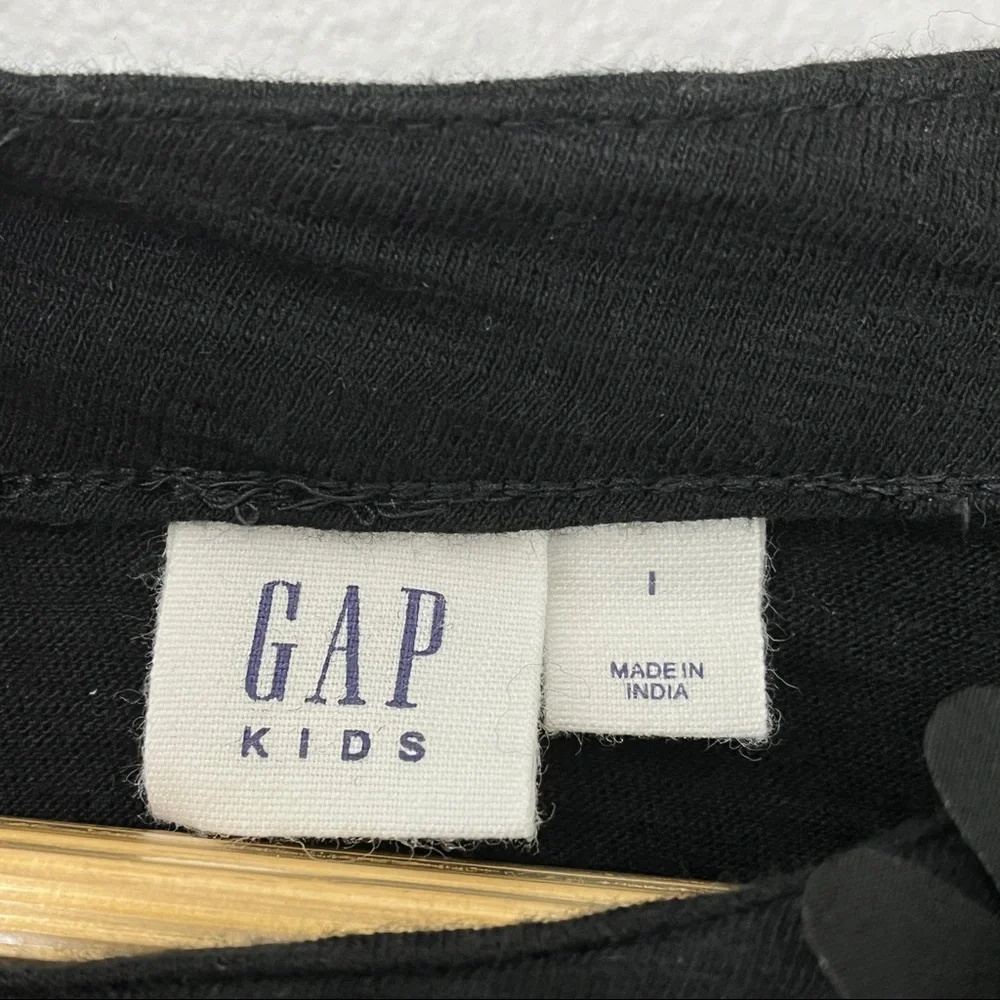 GAP Girls 3D Floral Long Sleeve Black Size Large